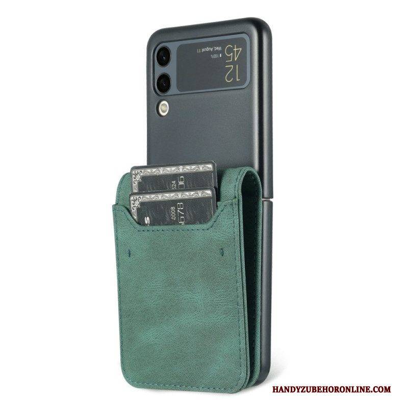 Case Für Samsung Galaxy Z Flip 3 5G Flip Case Kartenhalter Und Riemen In Lederoptik Azns