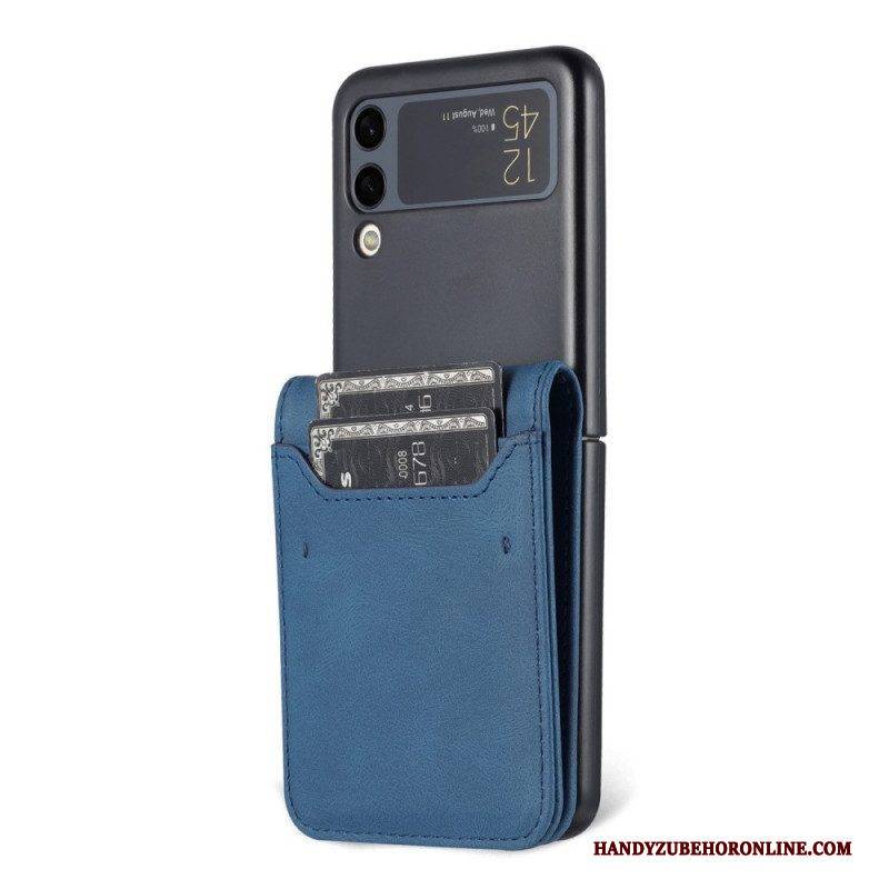 Case Für Samsung Galaxy Z Flip 3 5G Flip Case Kartenhalter Und Riemen In Lederoptik Azns