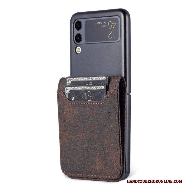 Case Für Samsung Galaxy Z Flip 3 5G Flip Case Kartenhalter Und Riemen In Lederoptik Azns