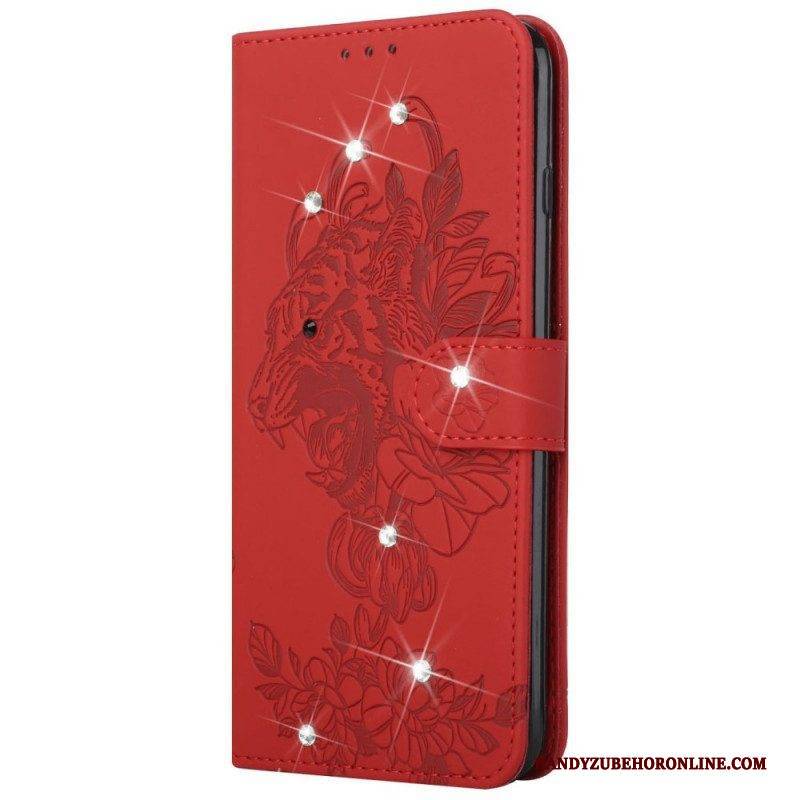 Flip Case Für Google Pixel 6 Barocker Tiger Und Strass