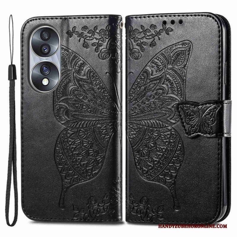 Flip Case Für Honor 70 Barocker Schmetterling