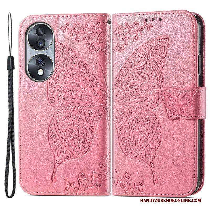 Flip Case Für Honor 70 Barocker Schmetterling