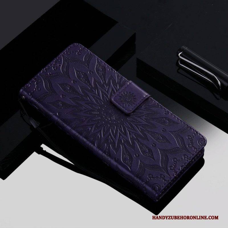 Flip Case Für Honor Magic 5 Lite Mandala-sonne Mit Schlüsselband