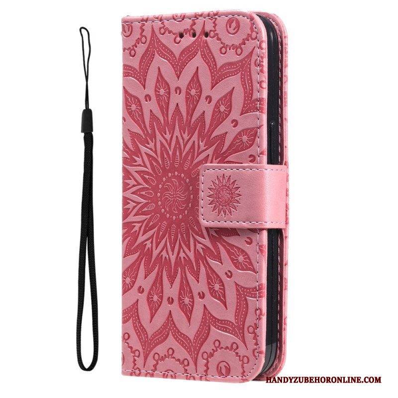 Flip Case Für Honor Magic 5 Lite Mandala-sonne Mit Schlüsselband