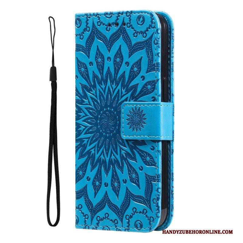 Flip Case Für Honor Magic 5 Lite Mandala-sonne Mit Schlüsselband