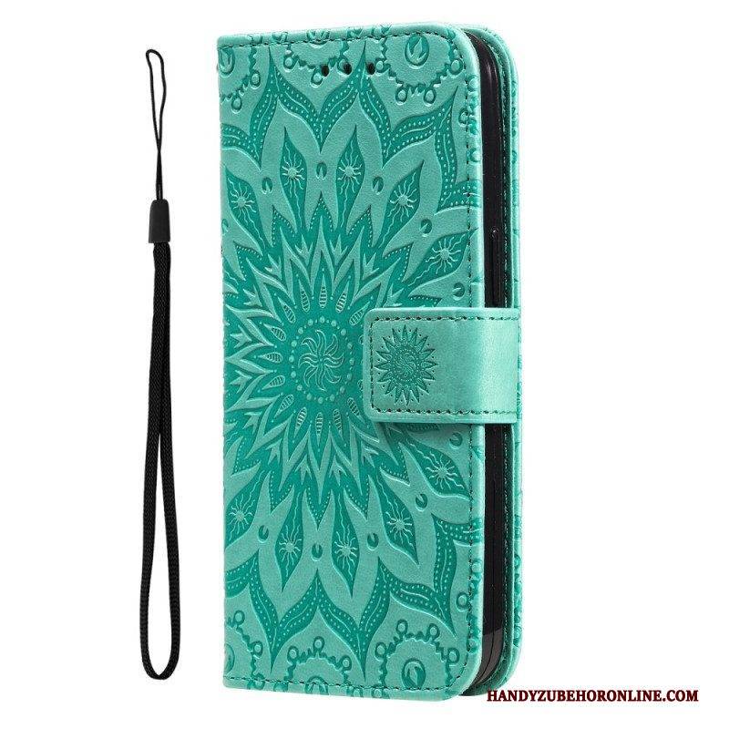 Flip Case Für Honor Magic 5 Lite Mandala-sonne Mit Schlüsselband