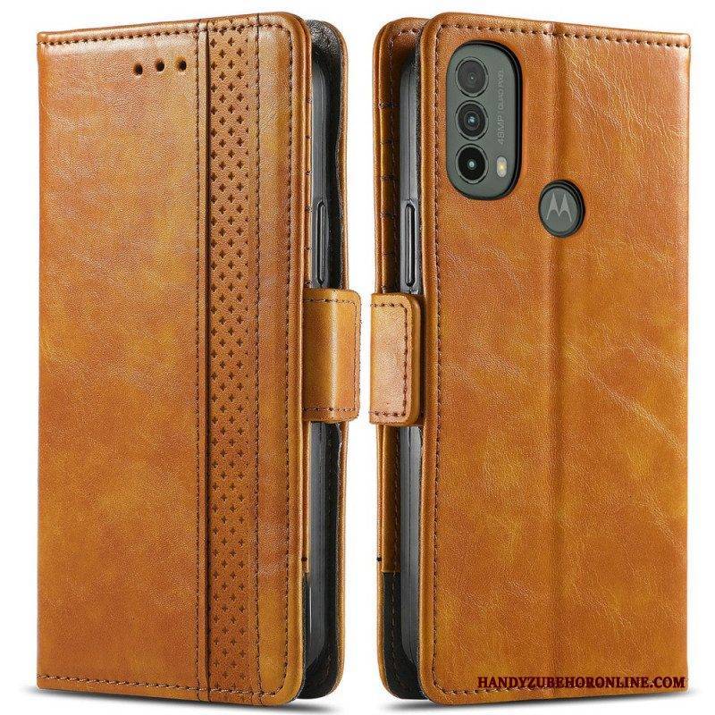 Flip Case Für Moto E40 / E30 / E20 Bicolor Doppelschließe Caseneo