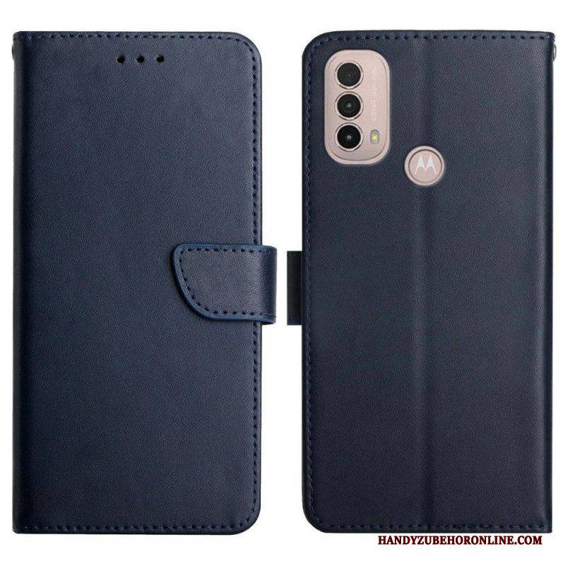 Flip Case Für Moto E40 / E30 / E20 Echtes Nappaleder