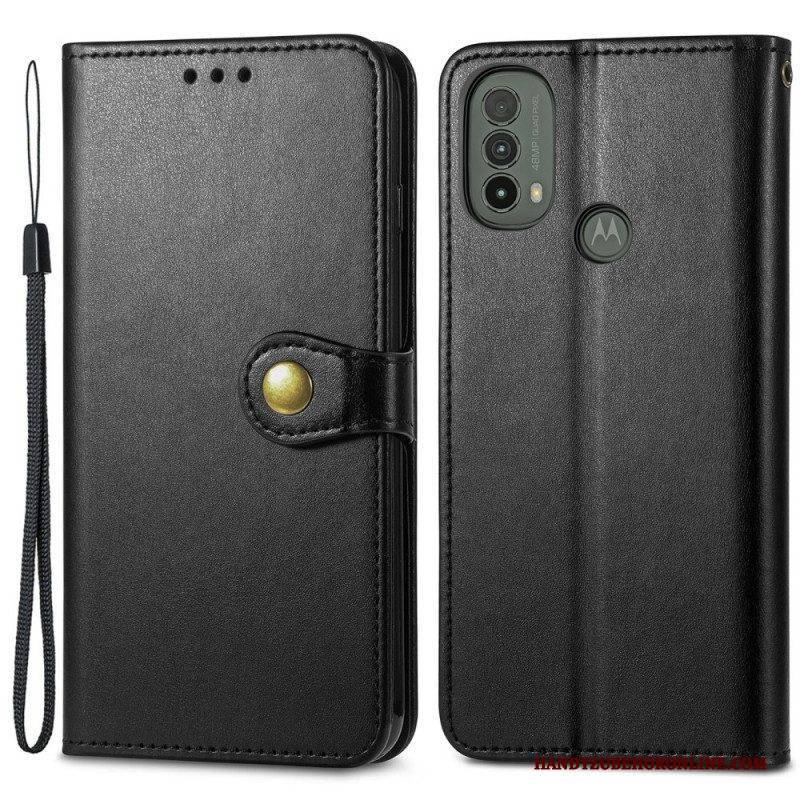 Flip Case Für Moto E40 / E30 / E20 Kunstleder Und Vintage-verschluss