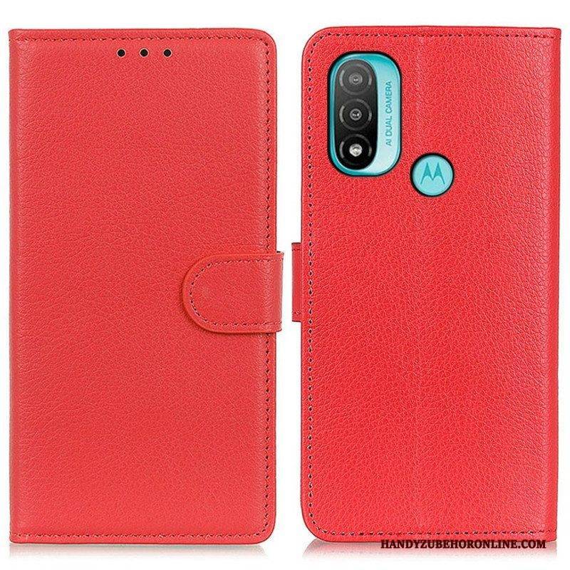 Flip Case Für Moto E40 / E30 / E20 Traditionell Litschi