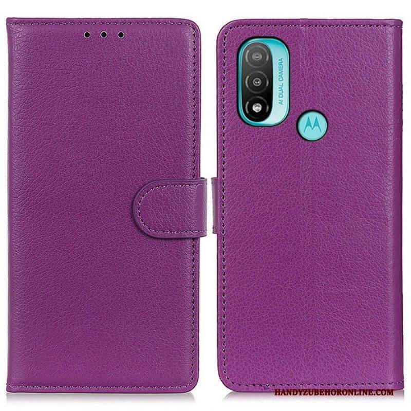 Flip Case Für Moto E40 / E30 / E20 Traditionell Litschi