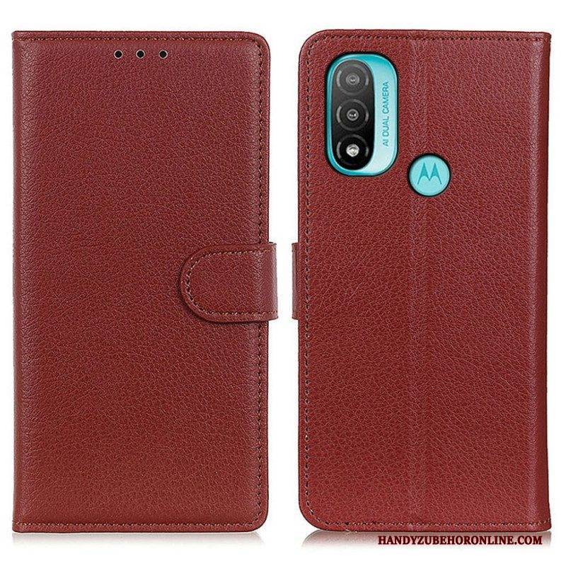 Flip Case Für Moto E40 / E30 / E20 Traditionell Litschi