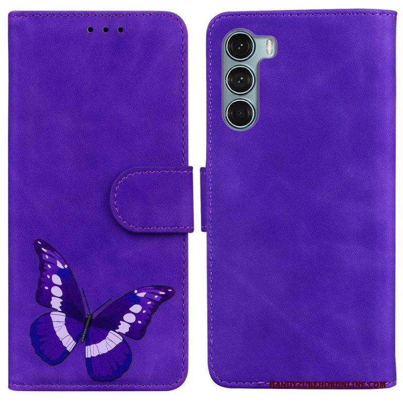 Flip Case Für Moto G200 5G Hautberührender Schmetterling