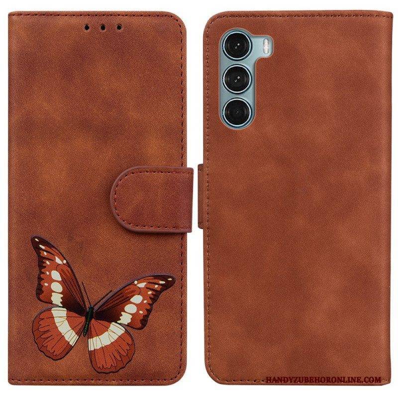 Flip Case Für Moto G200 5G Hautberührender Schmetterling