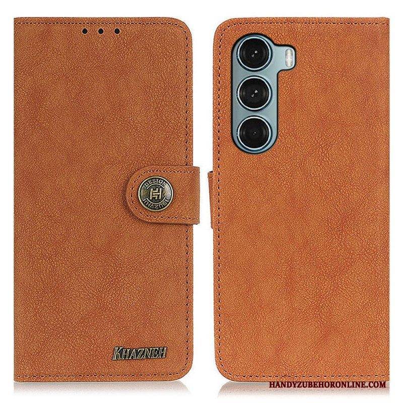 Flip Case Für Moto G200 5G Khazneh Retro Spaltleder