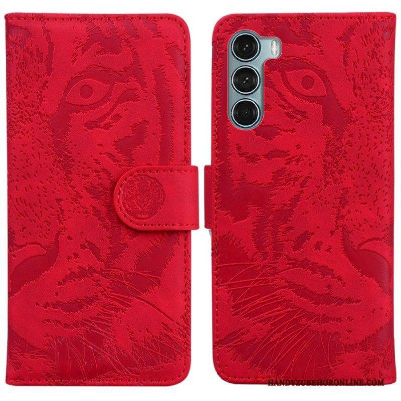 Flip Case Für Moto G200 5G Tiger-gesichtsdruck