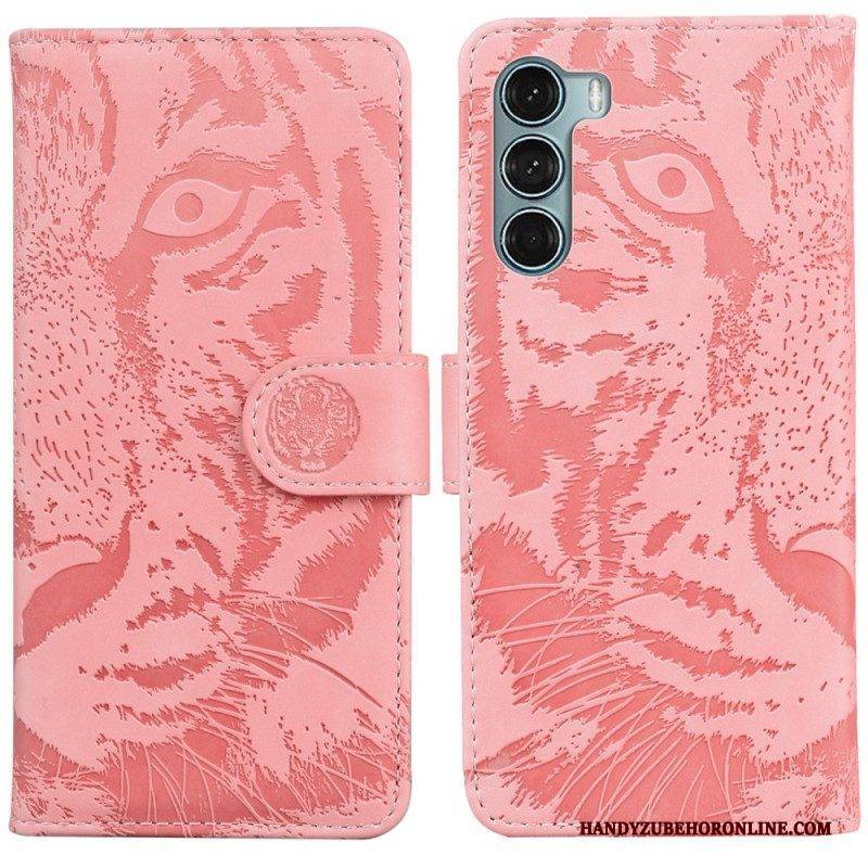 Flip Case Für Moto G200 5G Tiger-gesichtsdruck