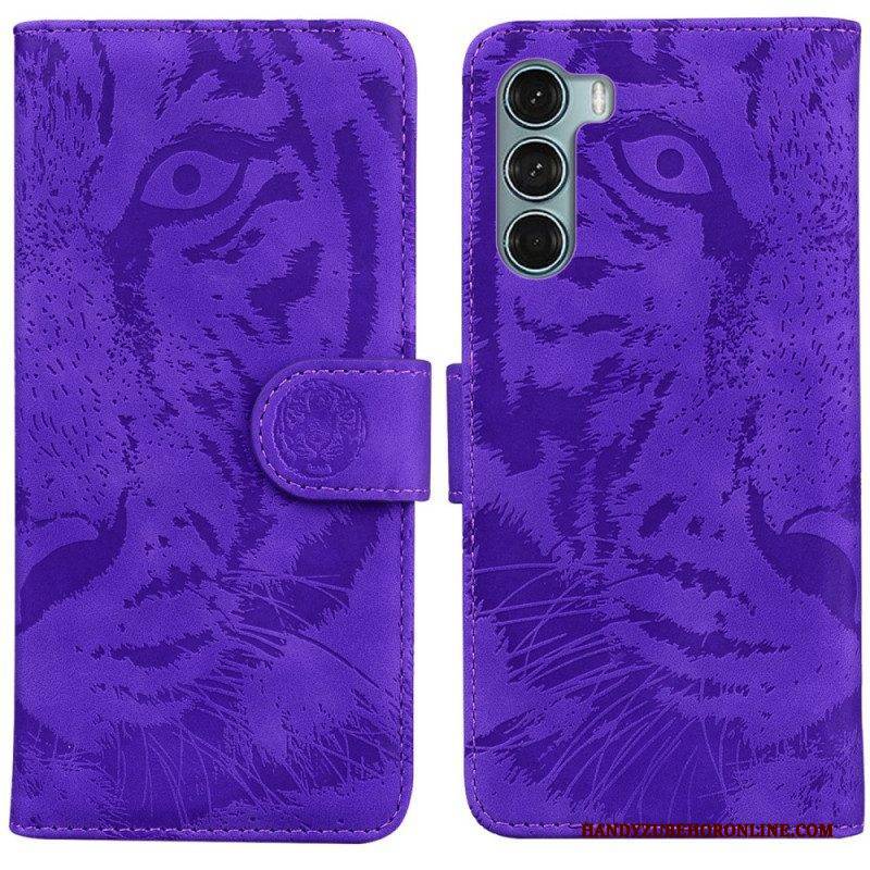 Flip Case Für Moto G200 5G Tiger-gesichtsdruck