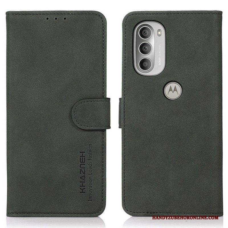 Flip Case Für Moto G51 5G Khazneh Modischer Ledereffekt