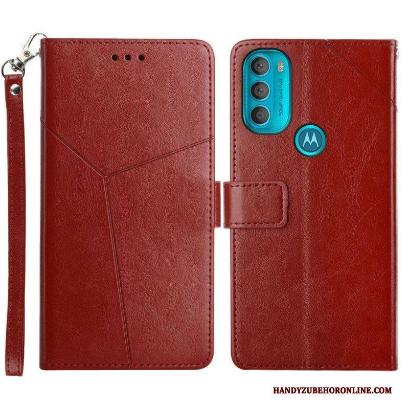 Flip Case Für Moto G71 5G Stil Leder Geo Y Design