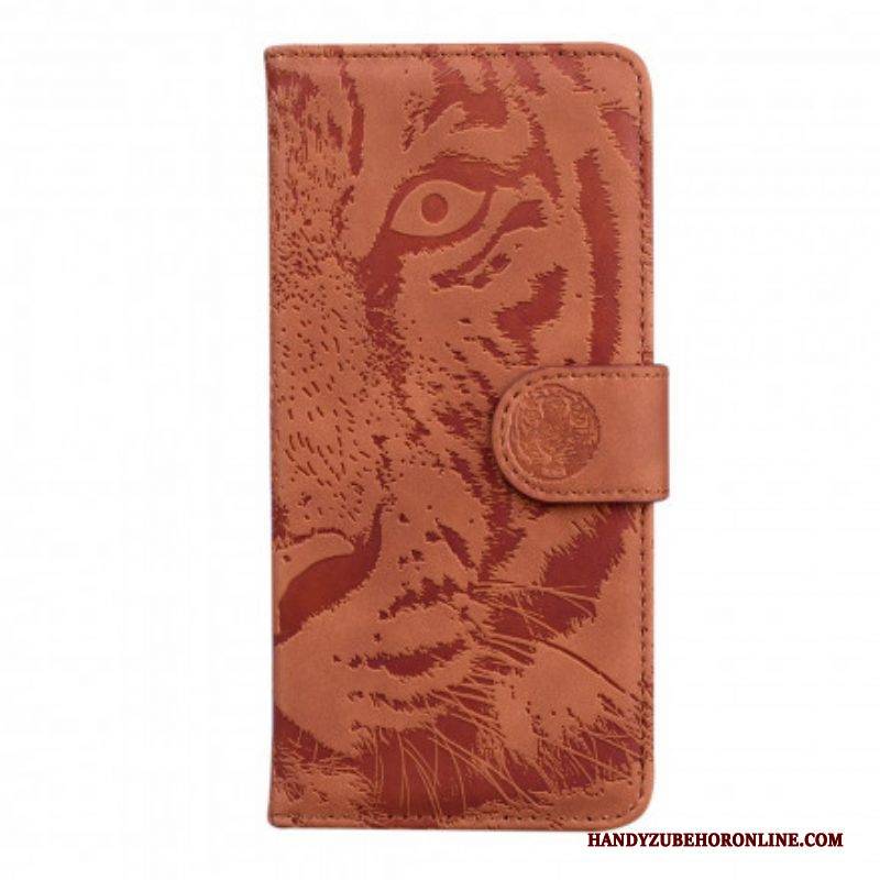 Flip Case Für Motorola Edge 20 Pro Tiger-gesichtsdruck