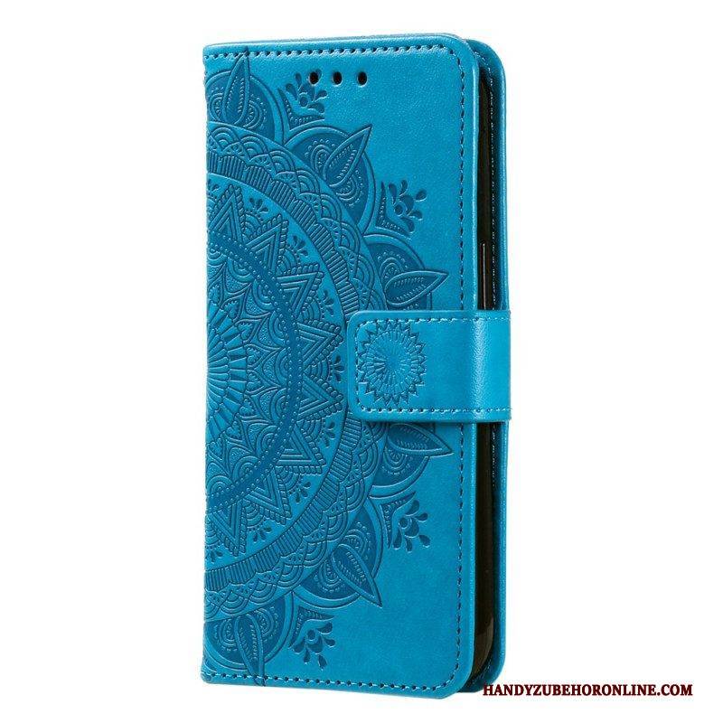 Flip Case Für Motorola Edge 40 Pro Mandala-sonne Mit Schlüsselband