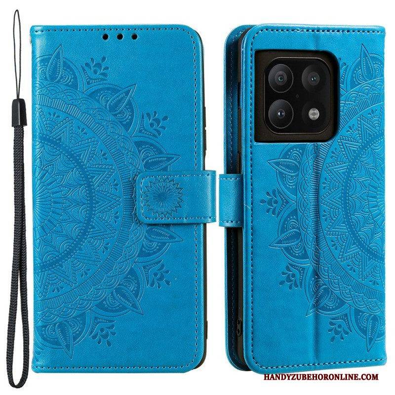 Flip Case Für OnePlus 10 Pro 5G Sonnenmandala