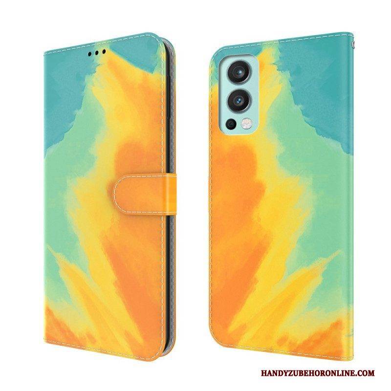 Flip Case Für OnePlus Nord 2 5G Aquarell