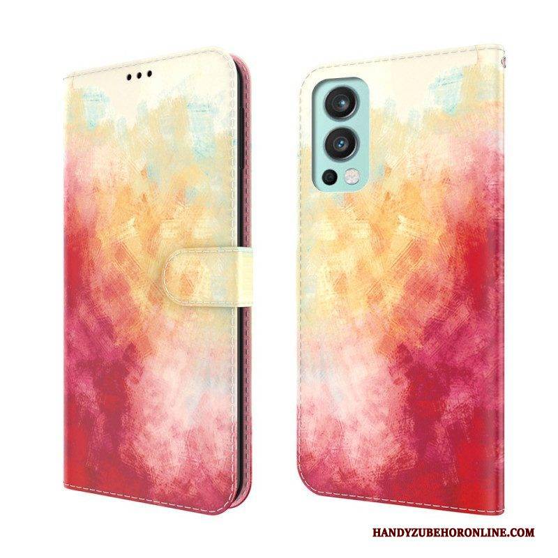 Flip Case Für OnePlus Nord 2 5G Aquarell