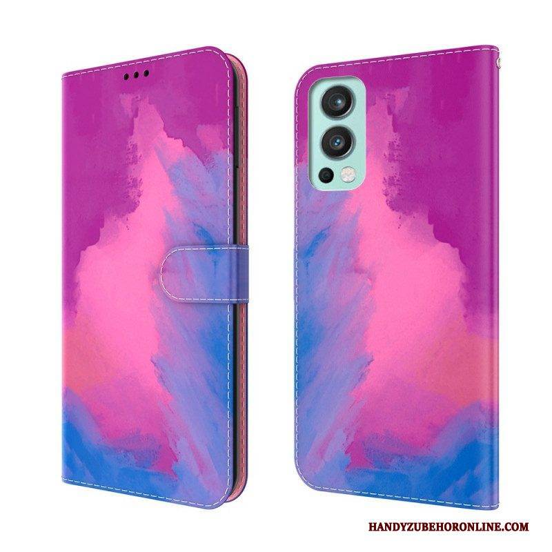 Flip Case Für OnePlus Nord 2 5G Aquarell