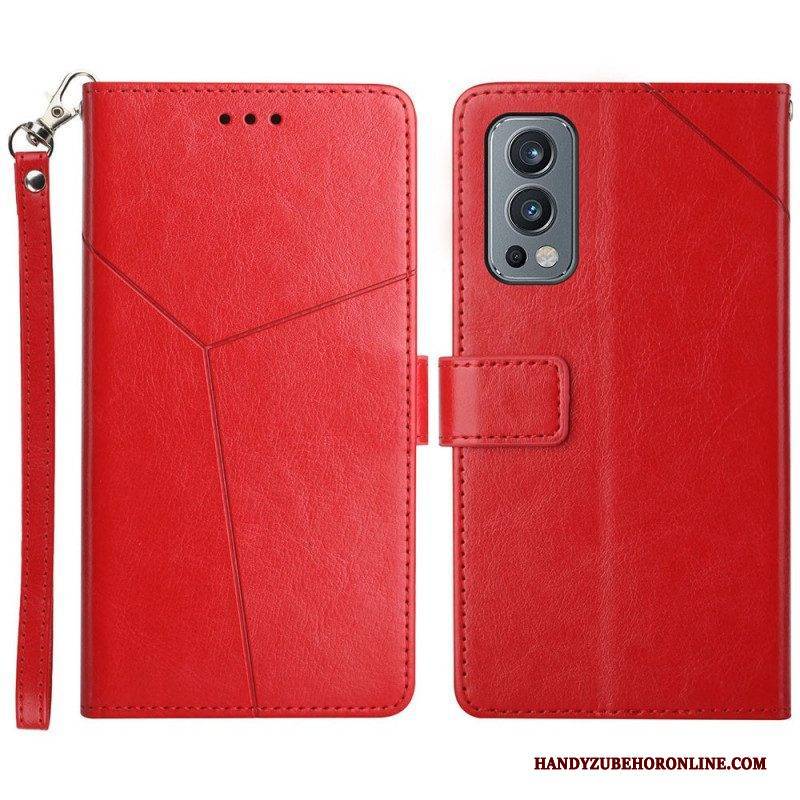 Flip Case Für OnePlus Nord 2 5G Stil Leder Geo Y Design