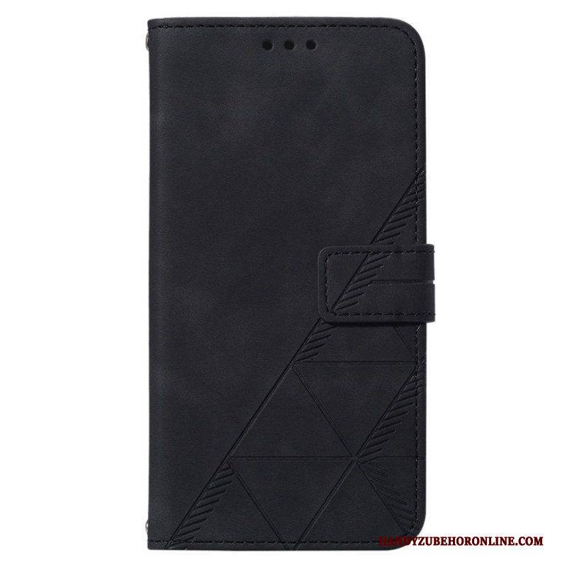 Flip Case Für OnePlus Nord 2T 5G Dreiecke Mit Lanyard