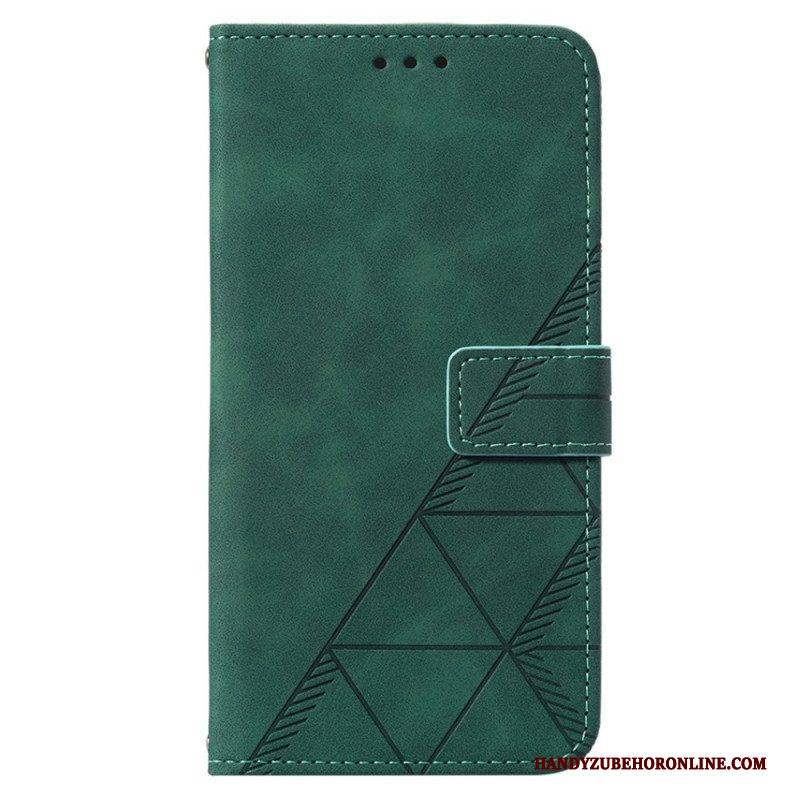 Flip Case Für OnePlus Nord 2T 5G Dreiecke Mit Lanyard