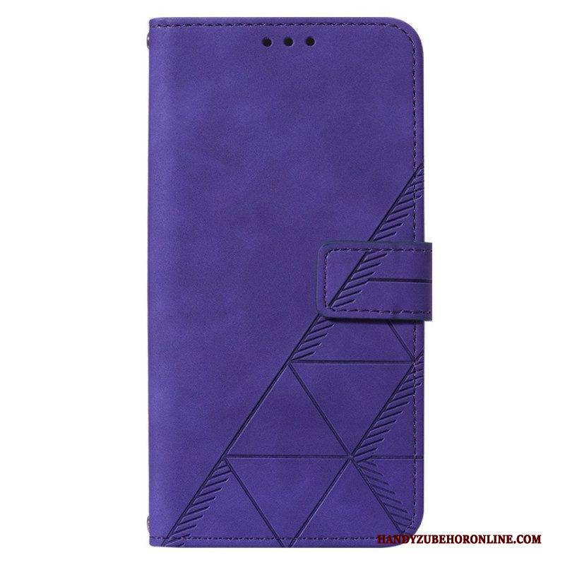 Flip Case Für OnePlus Nord 2T 5G Dreiecke Mit Lanyard