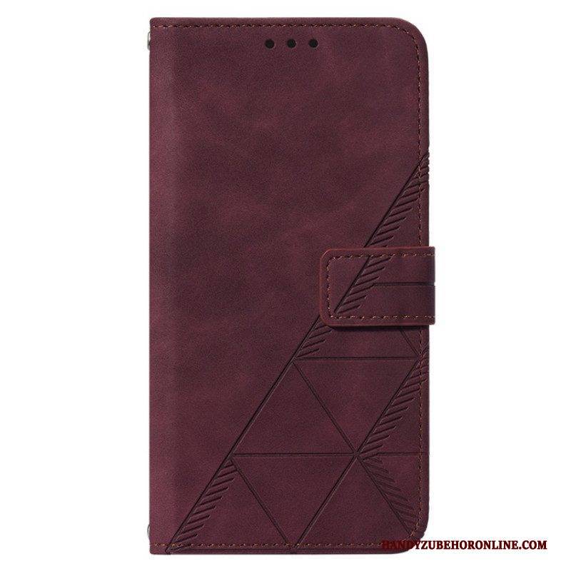 Flip Case Für OnePlus Nord 2T 5G Dreiecke Mit Lanyard