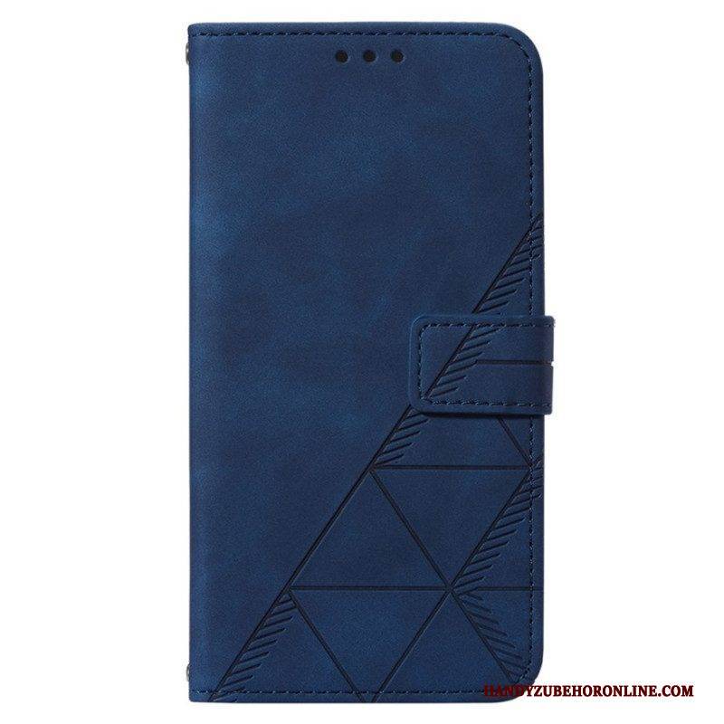 Flip Case Für OnePlus Nord 2T 5G Dreiecke Mit Lanyard