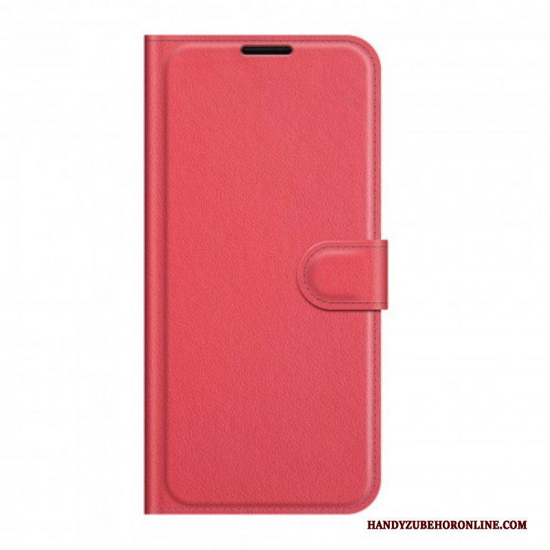 Flip Case Für Oppo A94 5G Klassisches Lychee-kunstleder