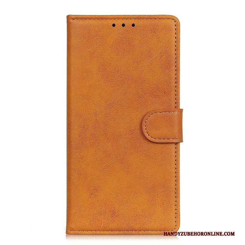 Flip Case Für Oppo Find X3 Pro Matter Vintage-ledereffekt