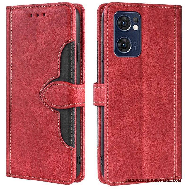 Flip Case Für Oppo Find X5 Lite Kunstleder Bicolor Stylisch