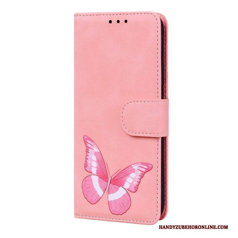 Flip Case Für Poco F4 Schmetterlingsdesign