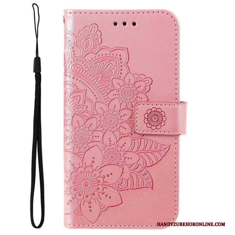 Flip Case Für Poco M4 5G Mit Kordel Riemchen-mandala