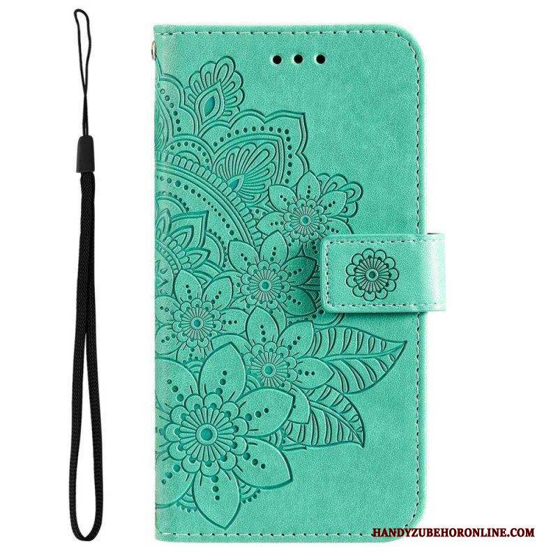 Flip Case Für Poco M4 5G Mit Kordel Riemchen-mandala