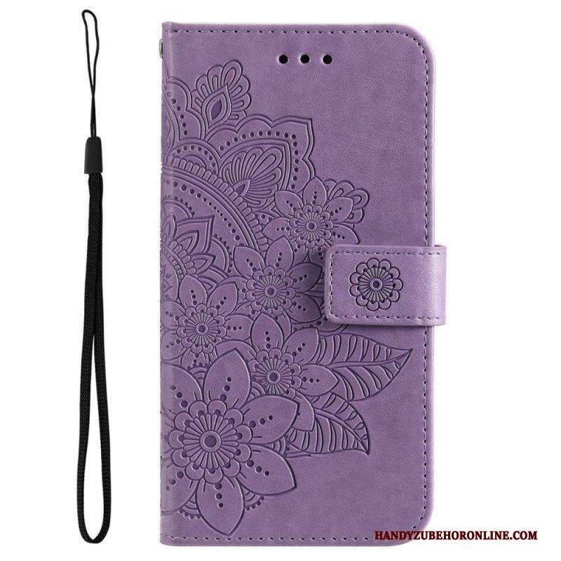 Flip Case Für Poco M4 5G Mit Kordel Riemchen-mandala