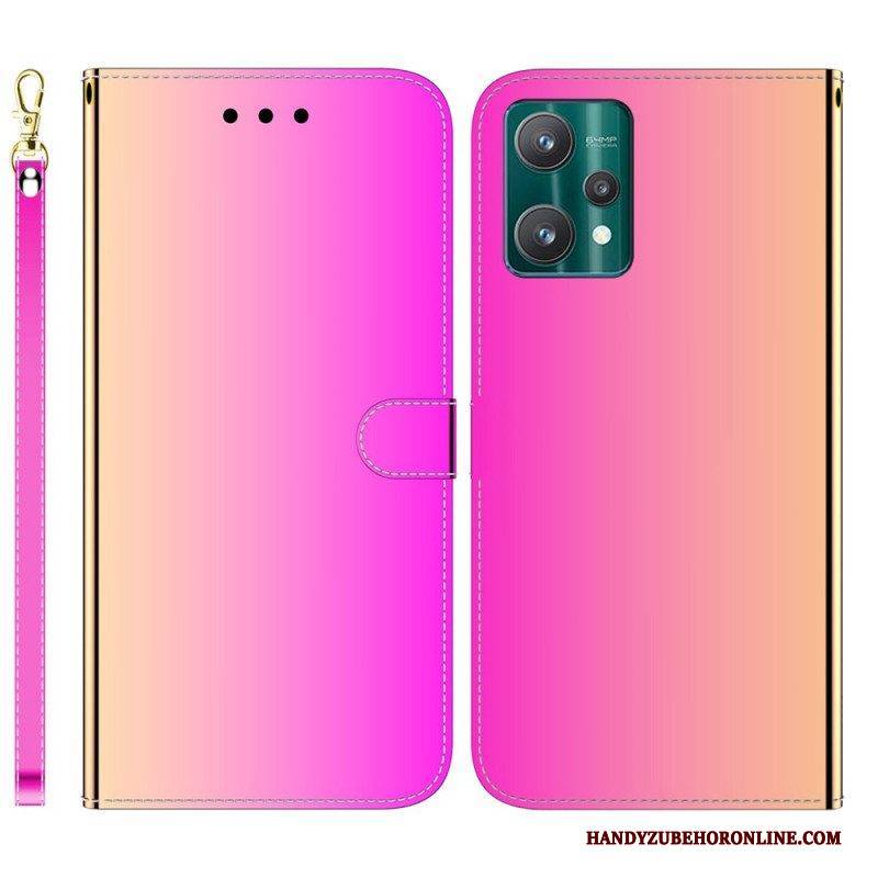 Flip Case Für Realme 9 Pro Plus Spiegelabdeckung Aus Kunstleder