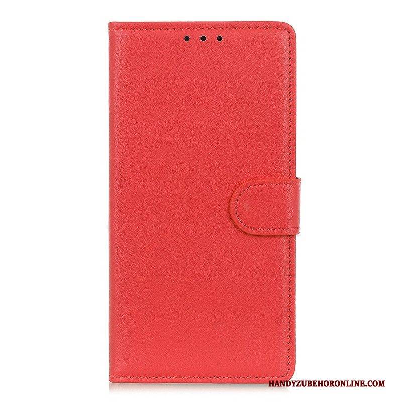 Flip Case Für Realme C35 Litschi-textur