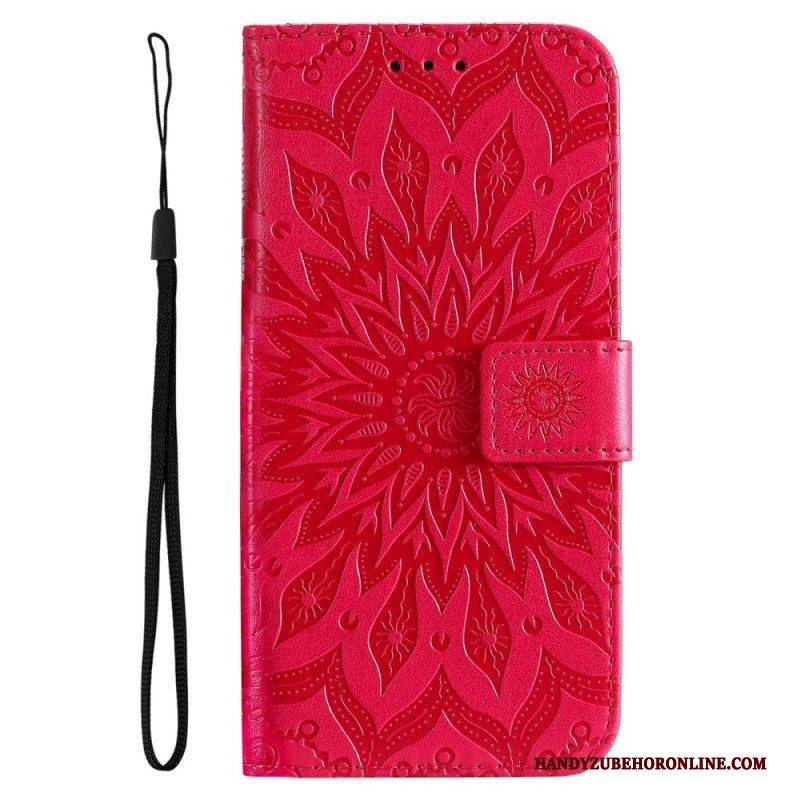 Flip Case Für Realme C35 Mit Kordel Riemchen-sonnen-mandala