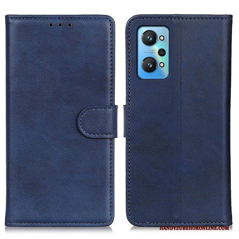 Flip Case Für Realme GT Neo 3T / Neo 2 Matter Retro-ledereffekt