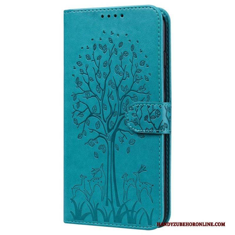 Flip Case Für Samsung Galaxy A13 5G / A04s Baum Und Hirsch