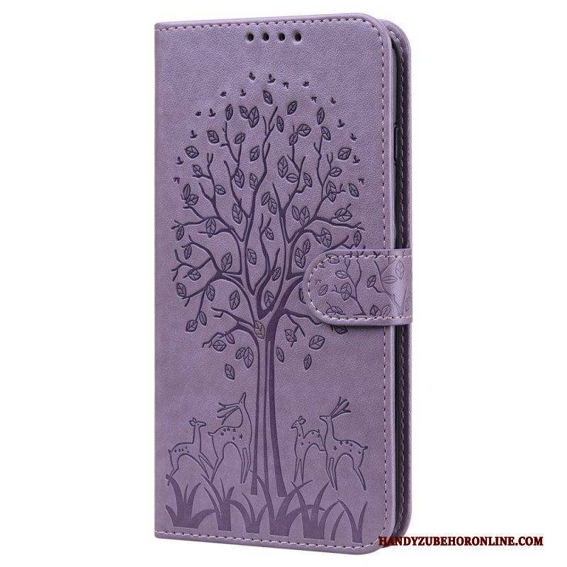 Flip Case Für Samsung Galaxy A13 5G / A04s Baum Und Hirsch