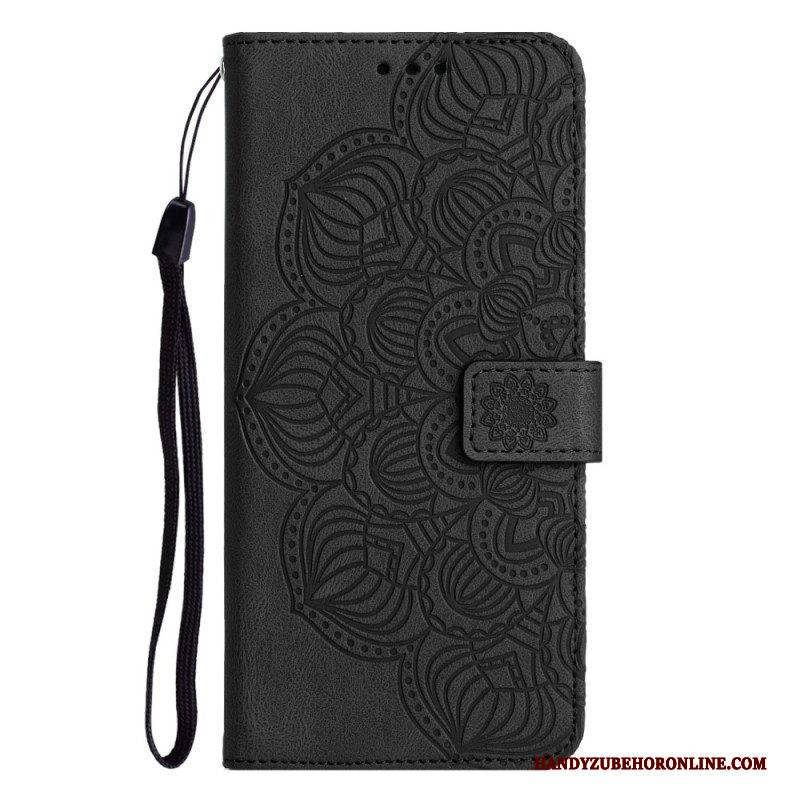 Flip Case Für Samsung Galaxy A13 Mit Kordel Vintage-riemchen-mandala